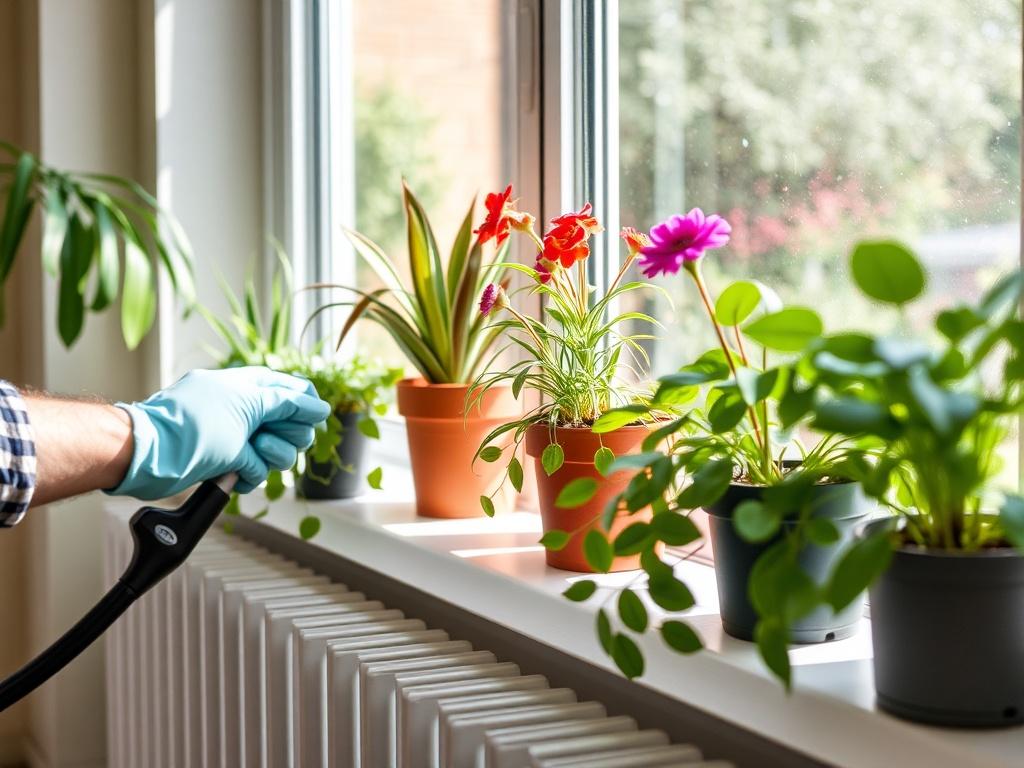 Уборка подоконников и радиаторов отопления. Уход за подоконниками с растениями