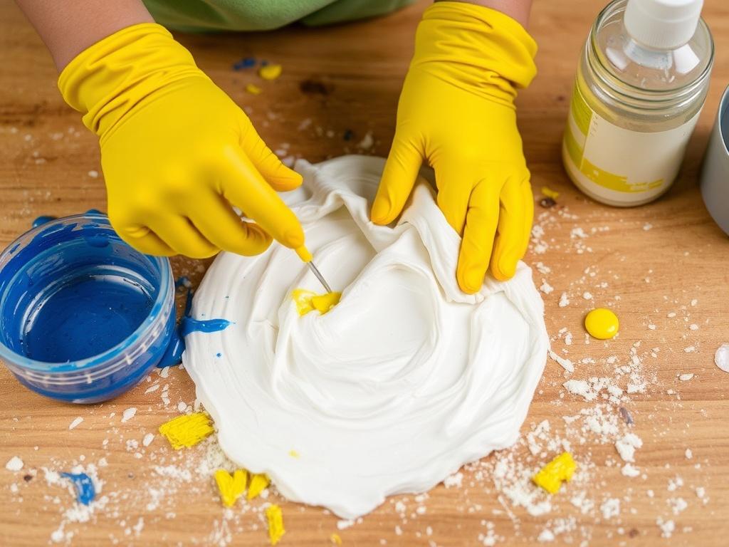 Уборка после творческого беспорядка (краски, глина, клей). Как бороться с засохшими материалами: механика, тепло, химия Уборка после творческого беспорядка (краски, глина, клей). Как бороться с засохшими материалами: механика, тепло, химия